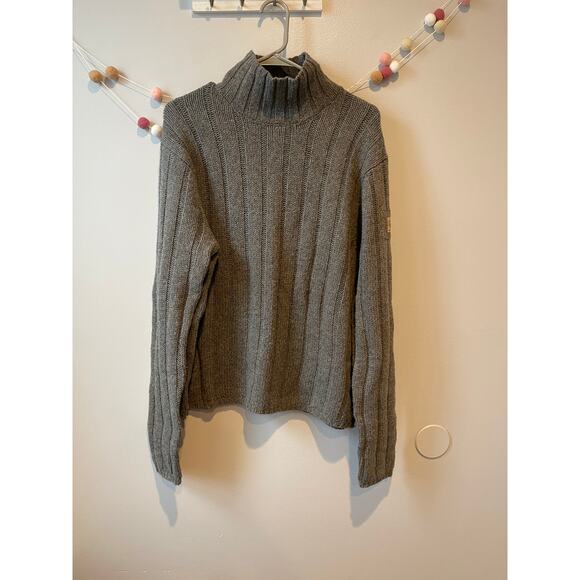 Abercrombie Women’s Fisherman Wool Gray Ribbed Boxy Turtleneck Sweater - Picture 1 of 4